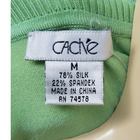 Cache Mint Silk Halter-Neck Button Down Sweater M - Picture 7 of 8